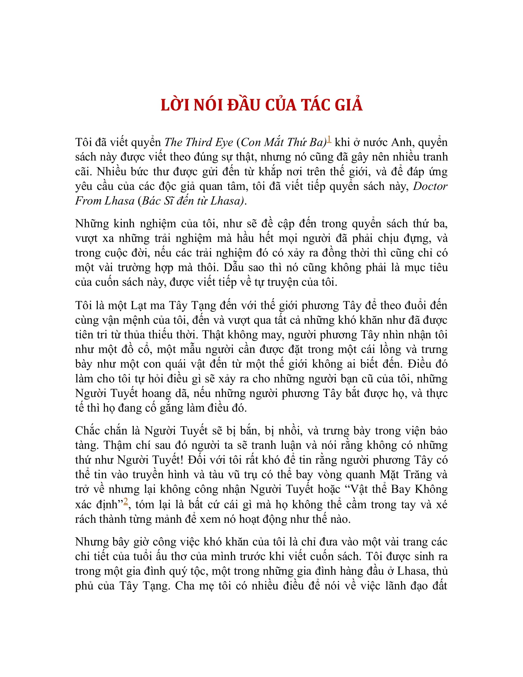 Sách Bác Sĩ Từ Lhasa T. Lobsang Rampa