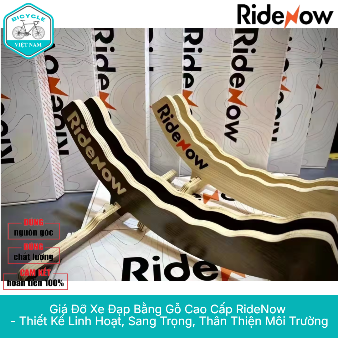 Giá Đỡ Xe Đạp Bằng Gỗ Cao Cấp RideNow – Thiết Kế Linh Hoạt, Sang Trọng, Thân Thiện Môi Trường