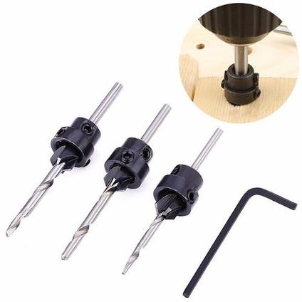 Bộ 7 mũi khoan gỗ âm mũ doa lỗ vít