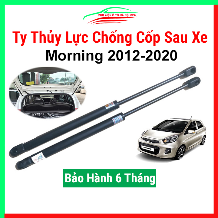 Bộ 2 ty thủy lực mở cốp ô tô Morning 2012-2020, ben hơi trợ nâng, chống cốp sau xe kèm phụ kiện lắp
