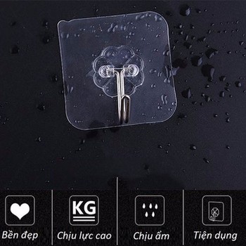 Móc Treo Đồ Dán Tường Trong Suốt Siêu Dính, Siêu Chịu Lực - Móc Treo Đồ Nhà Tắm, Nhà Bếp,...