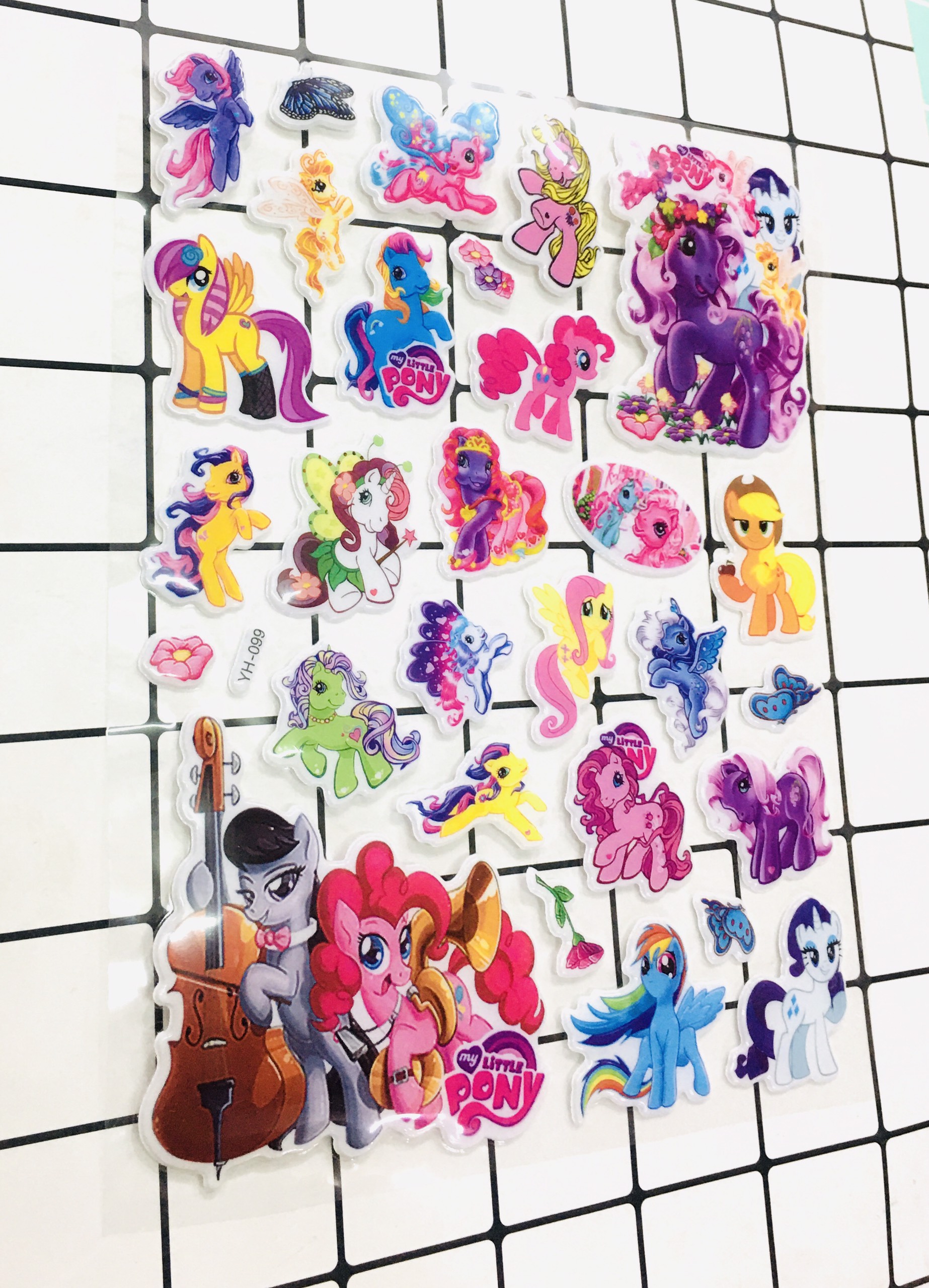 Bảng Sticker hình dán Pony, Hello Kitty Nổi 3D