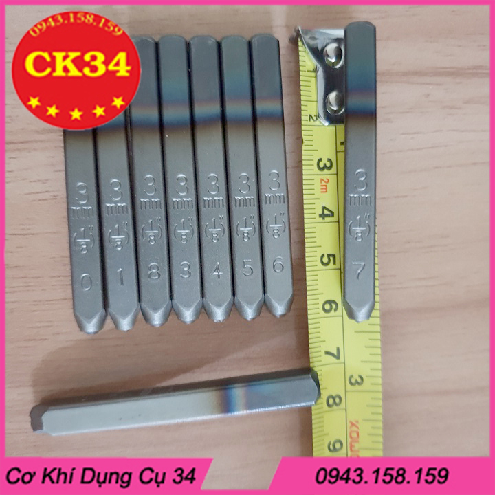 Bộ đục số, đóng số 3mm - Xuôi