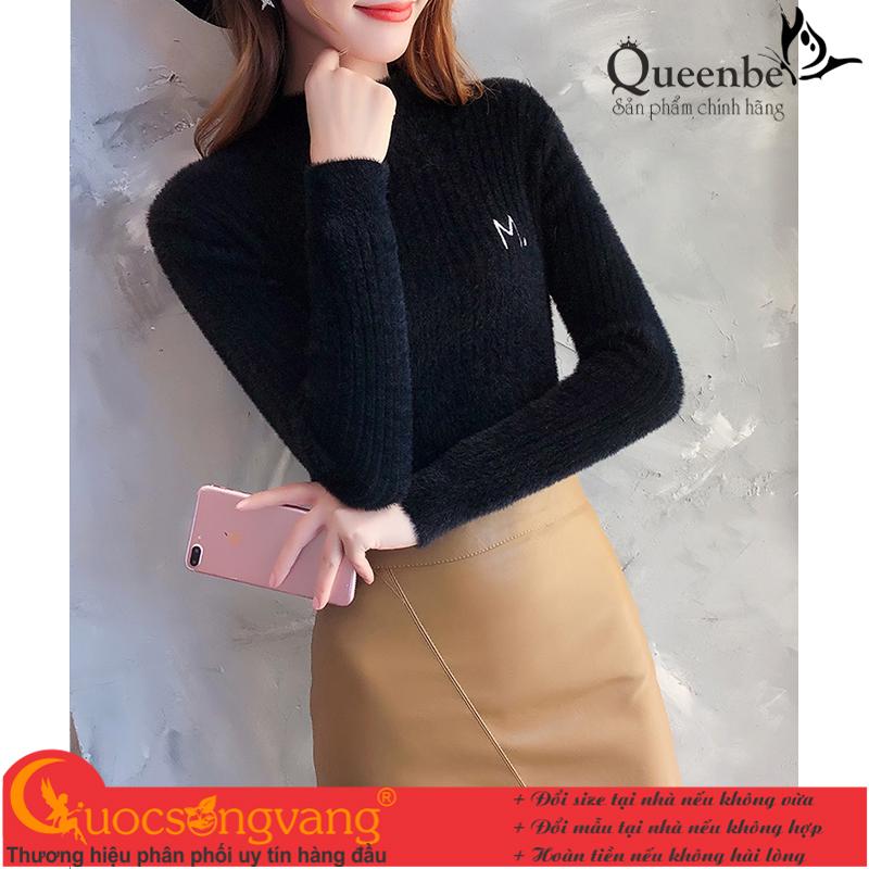 Áo len nữ dài tay áo len dáng ôm len mềm Queenbe GLA308 Cuocsongvang