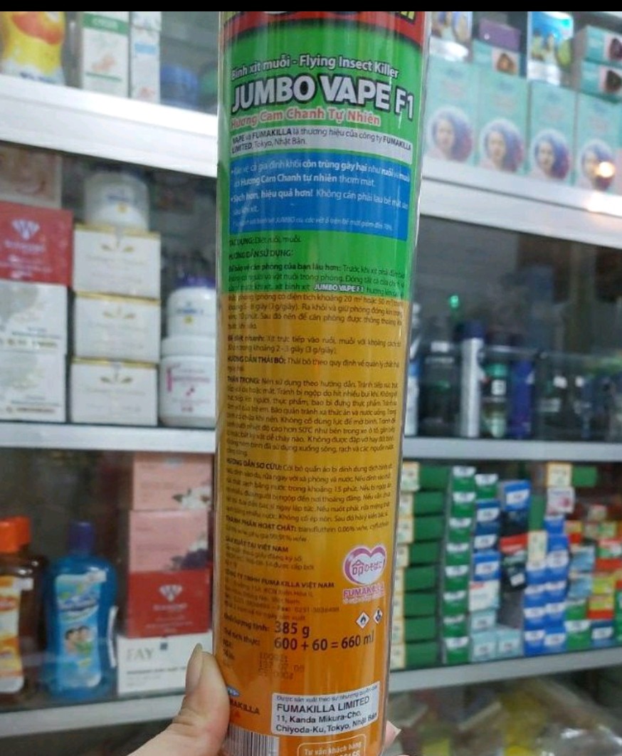 Bình xịt muỗi Jumbo hương chanh chai 600ml