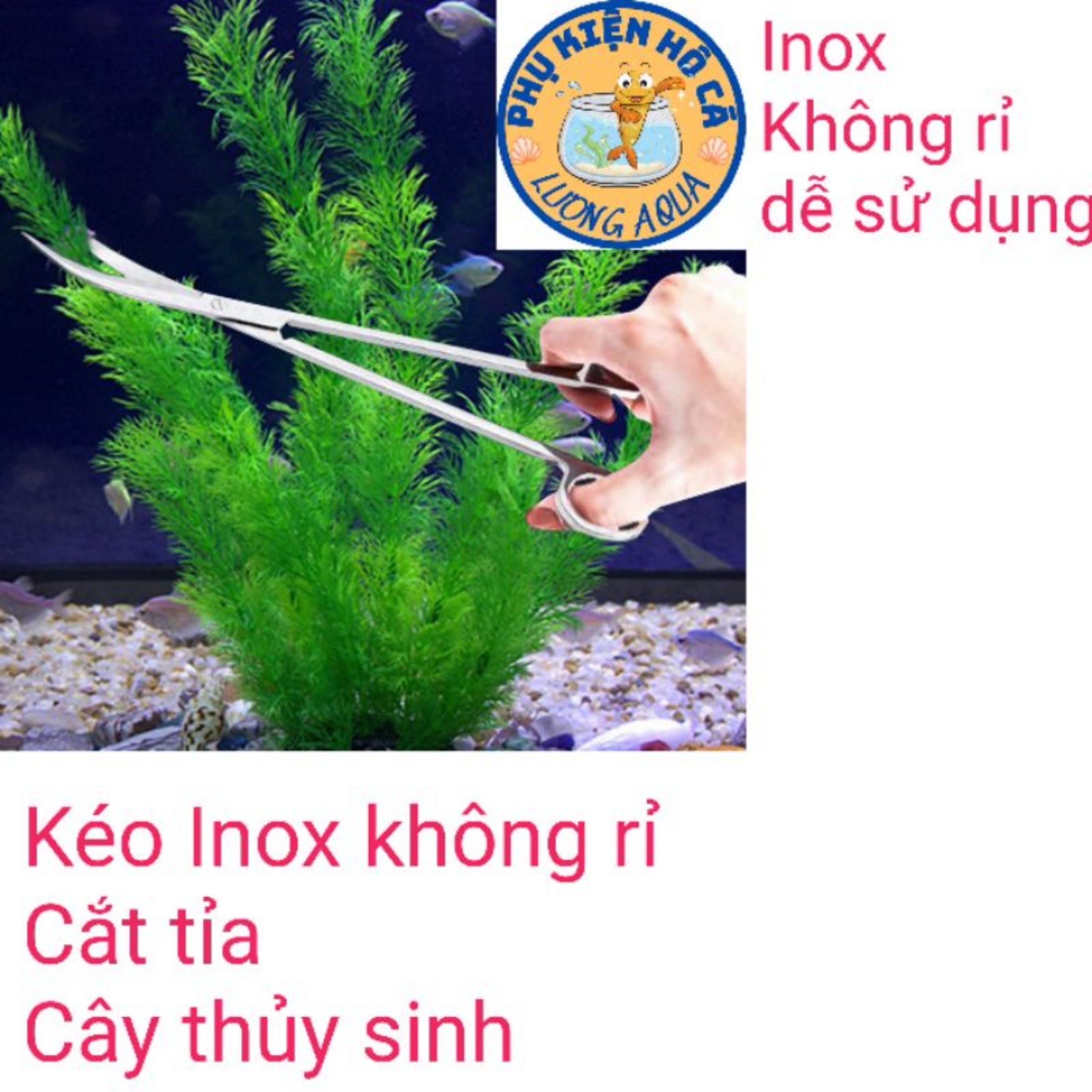 Kéo Inox tỉa cây thủy sinh không rỉ,dụng cụ cắt tỉa hồ cá
