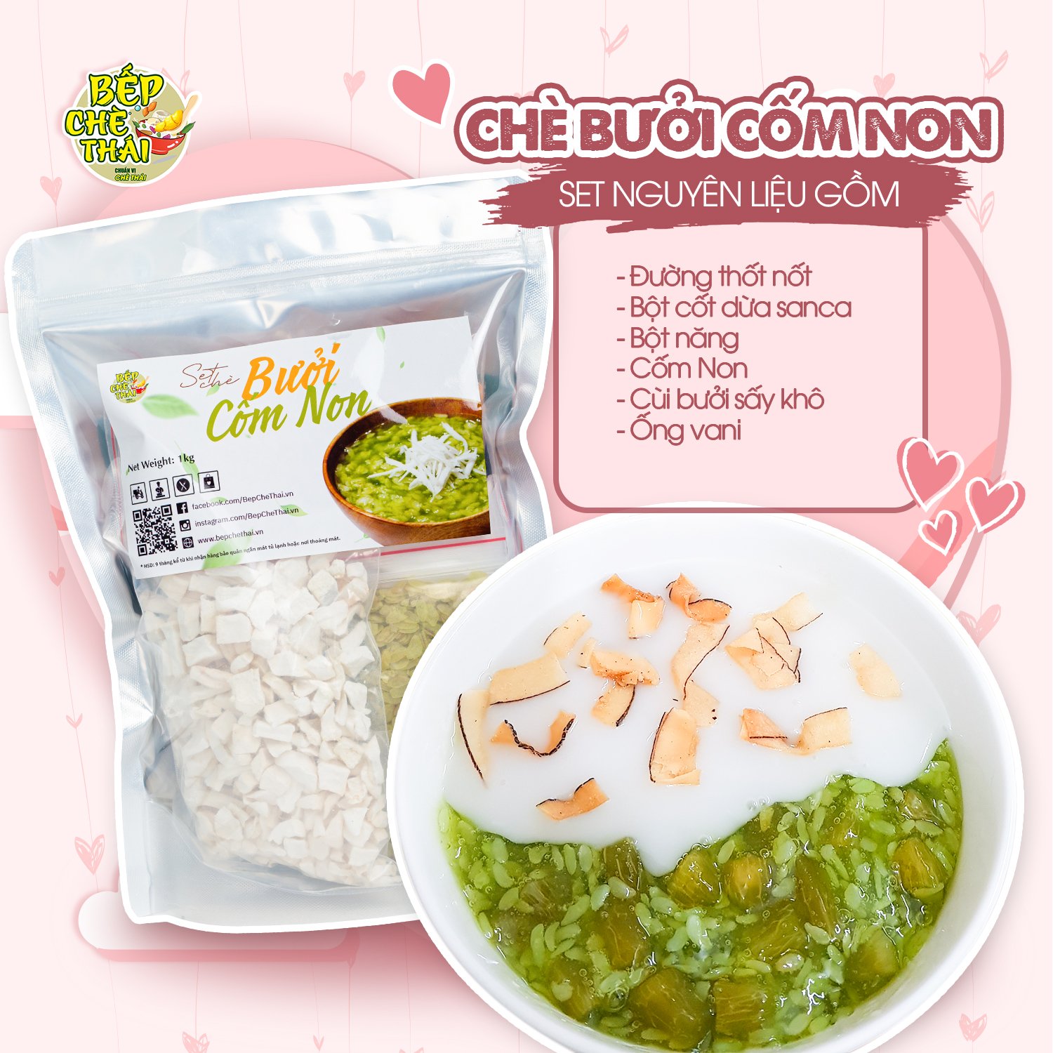 Chè Bưởi Cốm Non An Giang (SET 40-45 CHÉN) Bếp Chè Thái