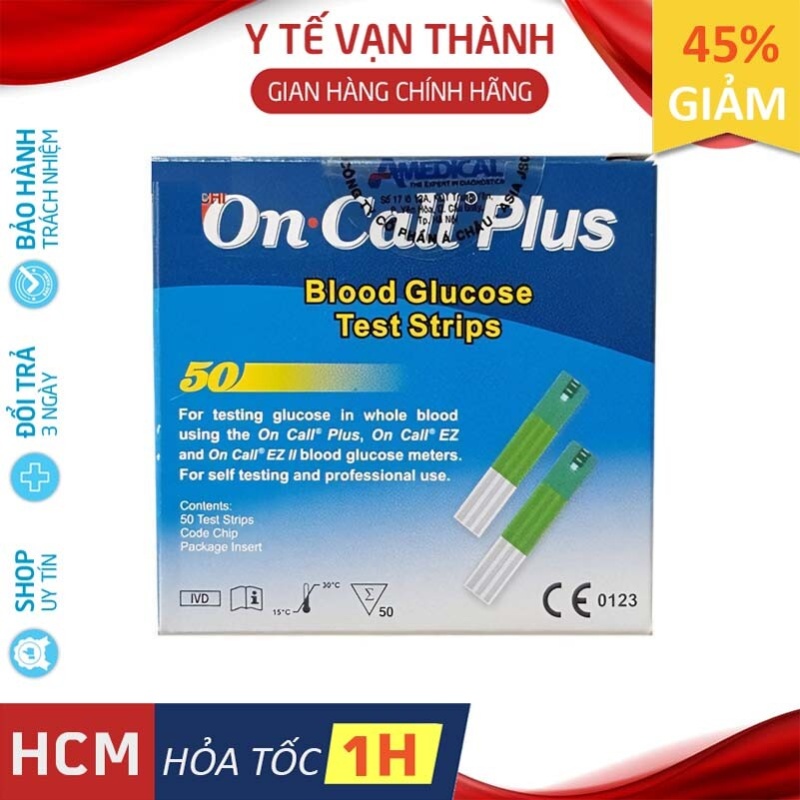 ✅ Que Thử Đường Huyết: OnCall Plus (On-Call On Call) Hạn sử dụng xa (1-2 năm) - VT0052 [ Y Tế Vạn Thành ] cao cấp