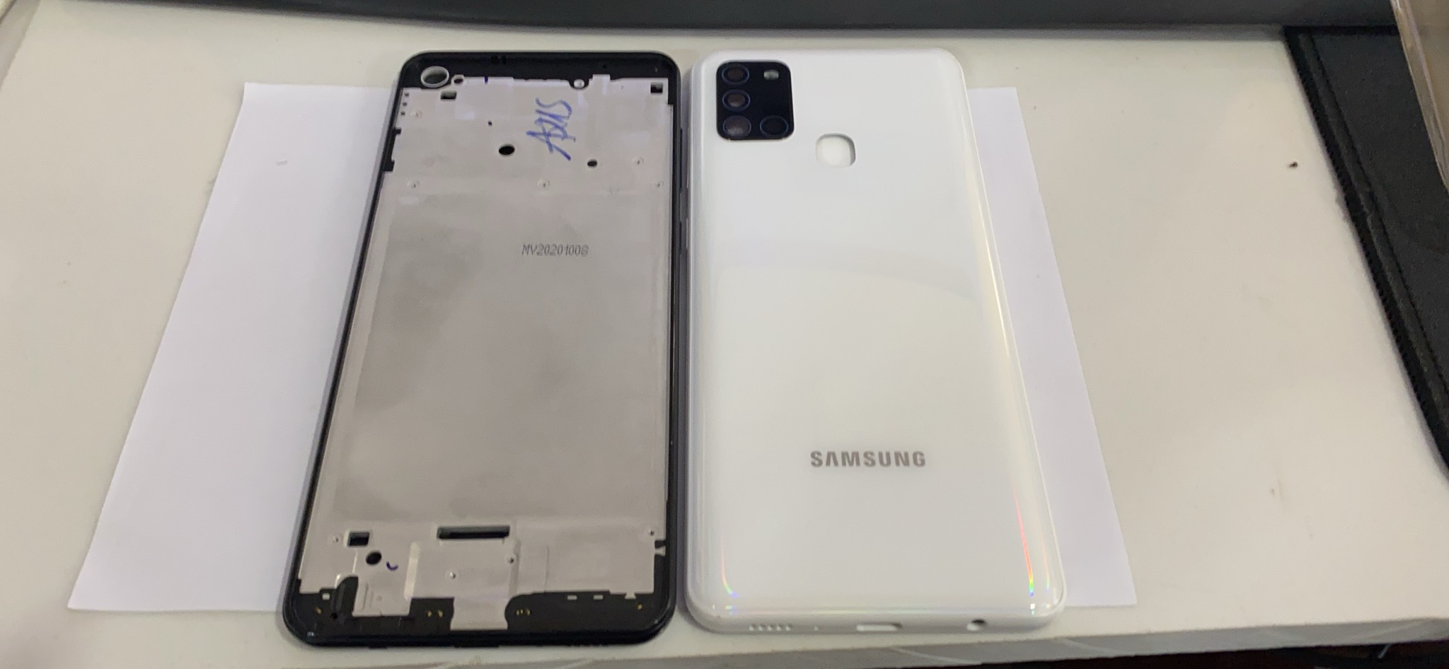 Bộ vỏ + sườn Samsung A21s zin hãng