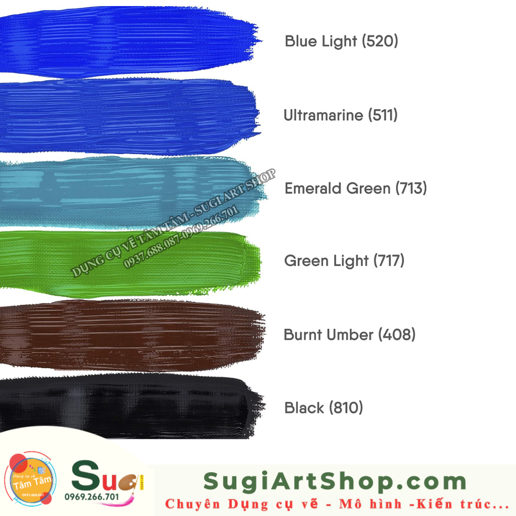 Màu Acrylic Sonnet - dạng tuýp 12 màu x 10ml
