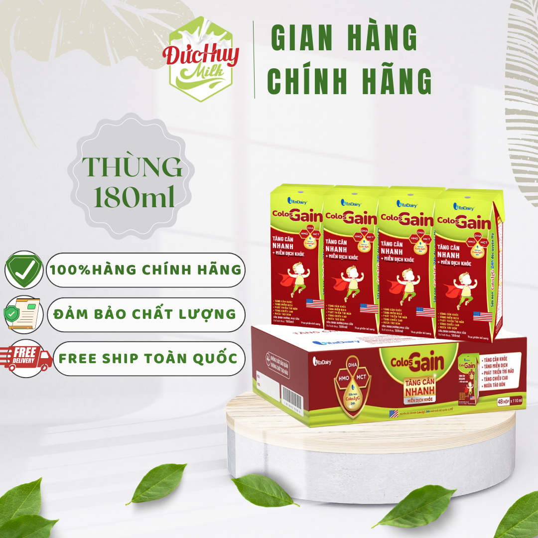 Thùng 48 sữa bột pha sẵn colos gain 110ml/180ml