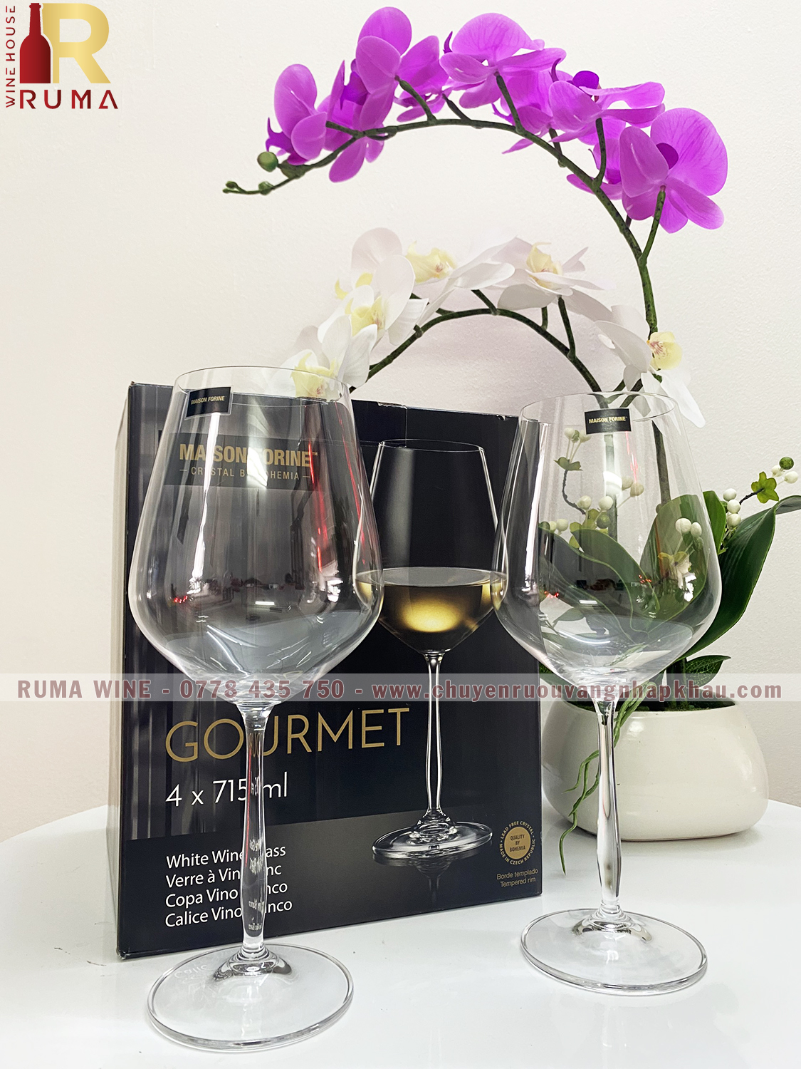 Bộ 4 ly pha lê Tiệp uống vang Gourmet 715 ml