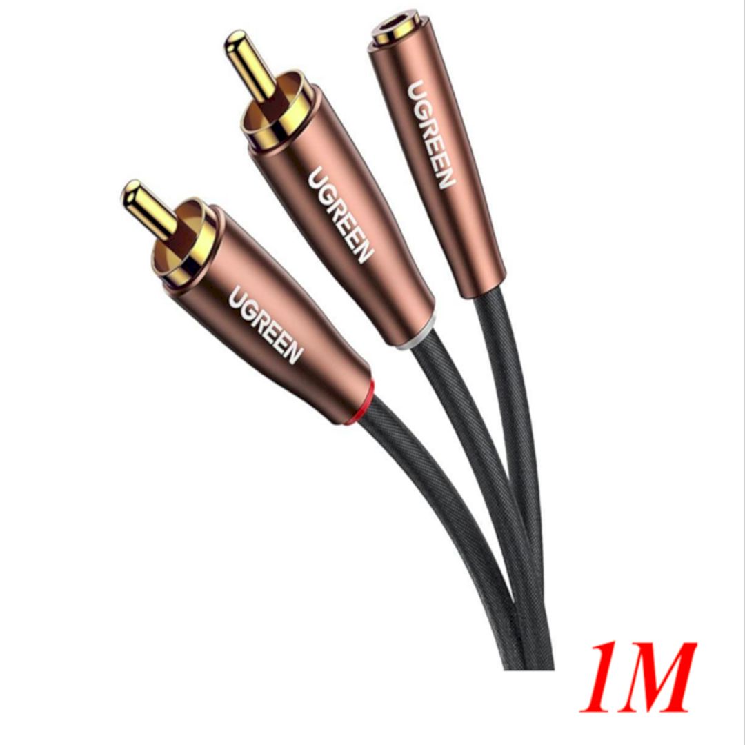 Ugreen 50130 1m 3.5mm female to 2×rca male audio cable av198