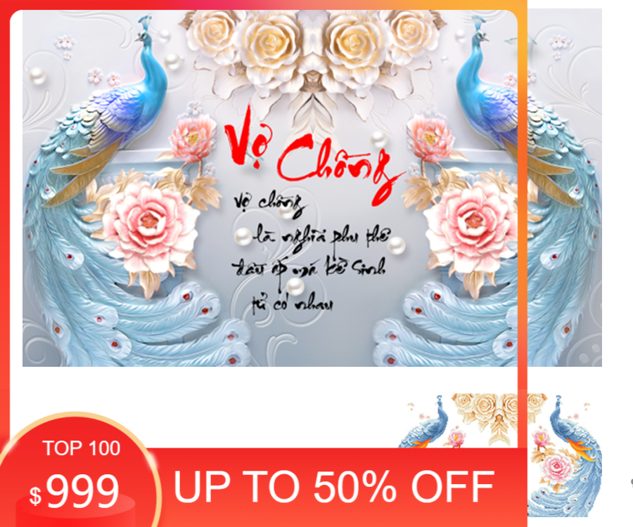 Tranh đính đá công vợ chồng . kích thước: 75cm x 50cm