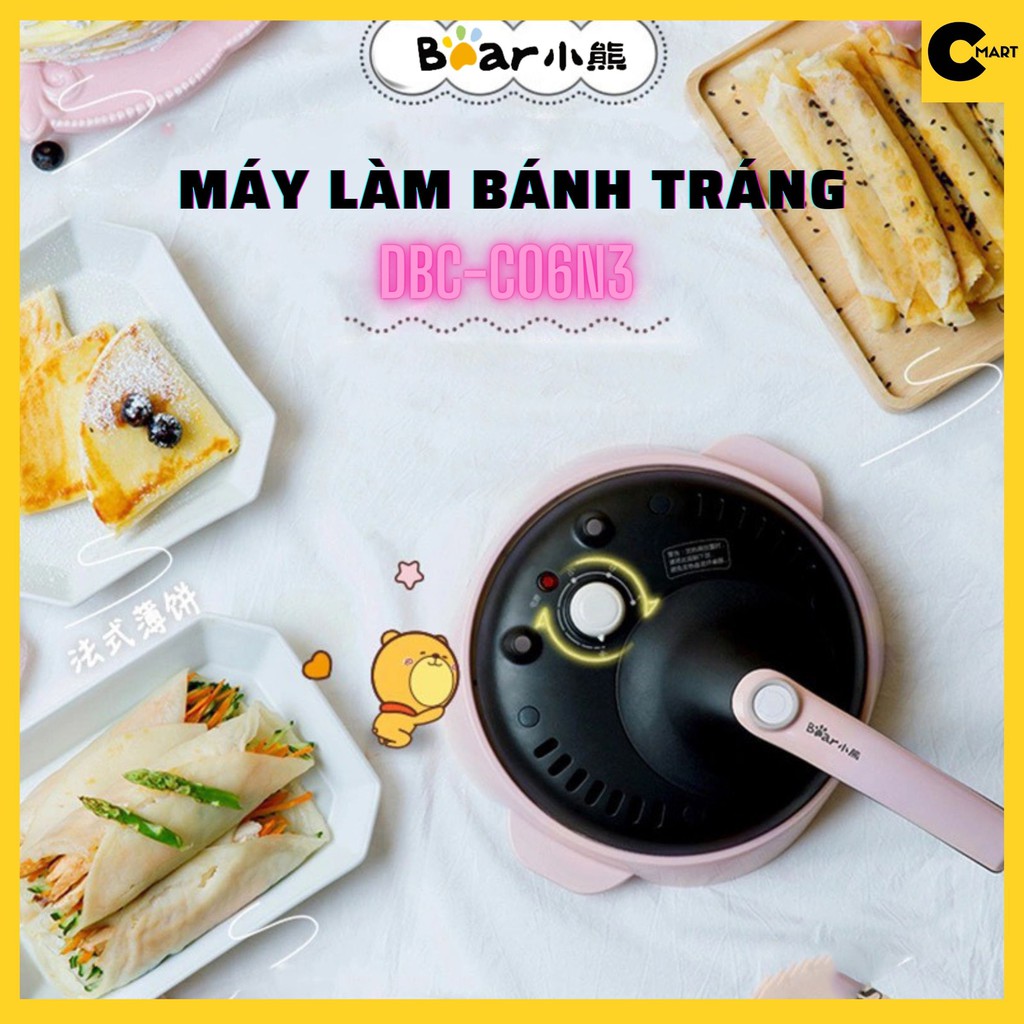 Máy làm bánh tráng, bánh crepe, bánh cuốn chống dính cao cấp bear dbc-c06n3