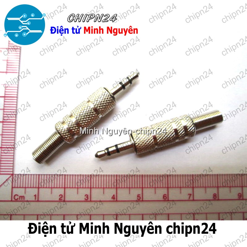 [1 cái] (F113.7) Đầu Jack Audio 3.5mm Kẽm hàn dây - HH000175