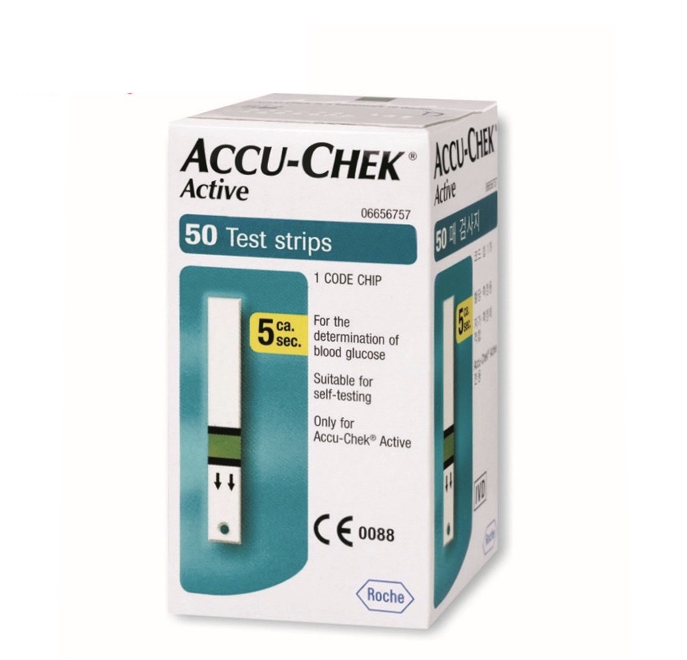 [HCM]QUE THỬ ĐƯỜNG HUYẾT ACCUCHEK ACTIVE (50 QUE)