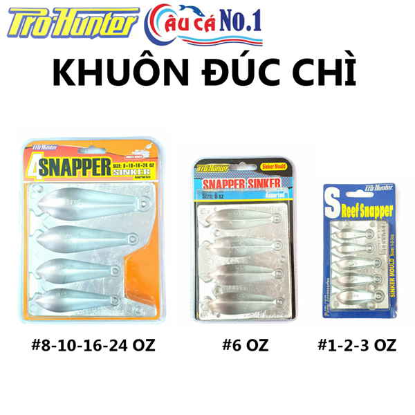 KHUÔN ĐÚC CHÌ SNAPPER SINKER 6OZ(168G) ALUMINUM