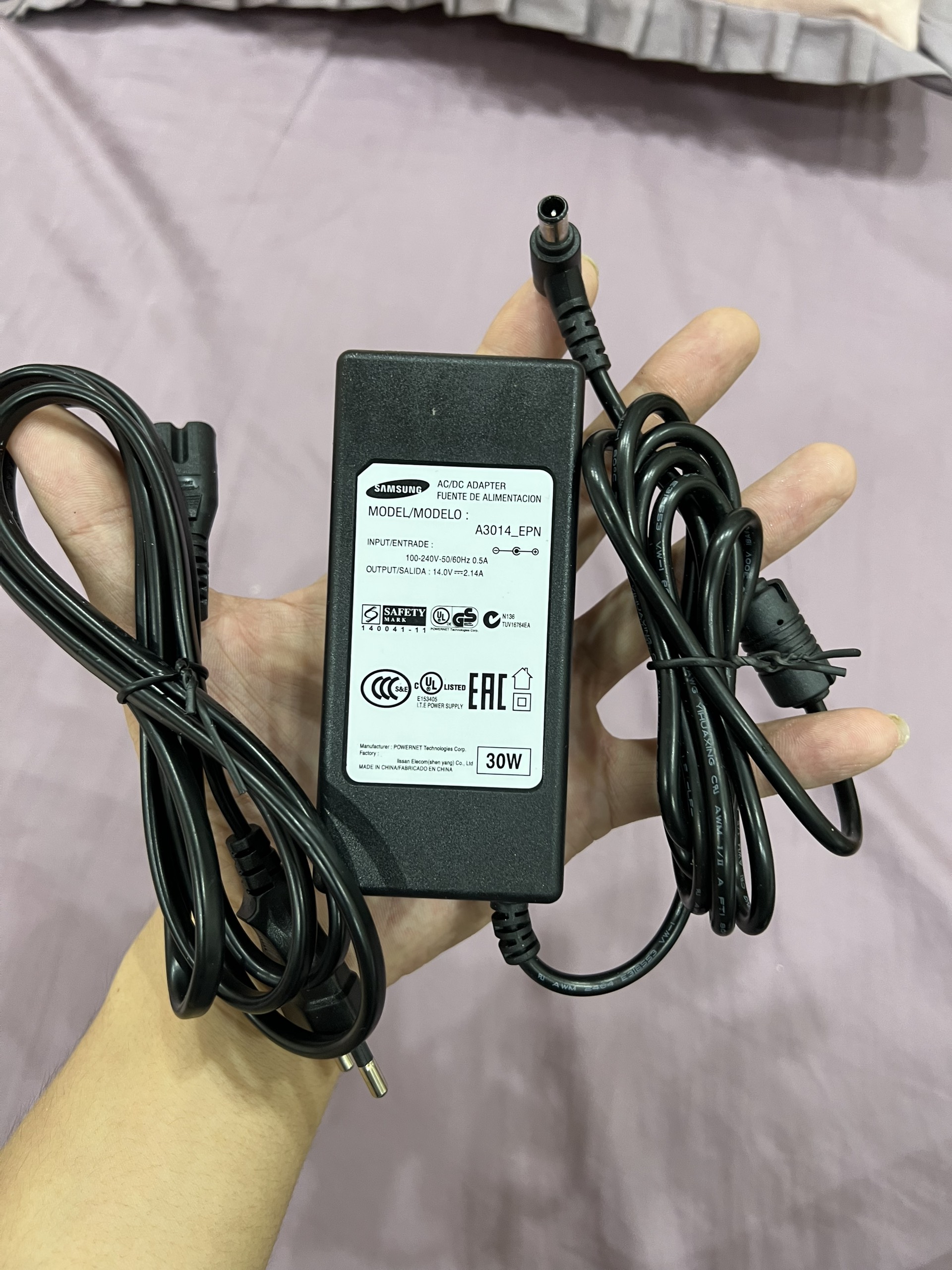 Adapter cho màn hình samsung 14V 2.14A