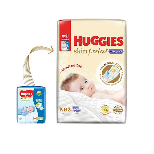 Miếng Lót Sơ Sinh Huggies Newborn 2 60 miếng