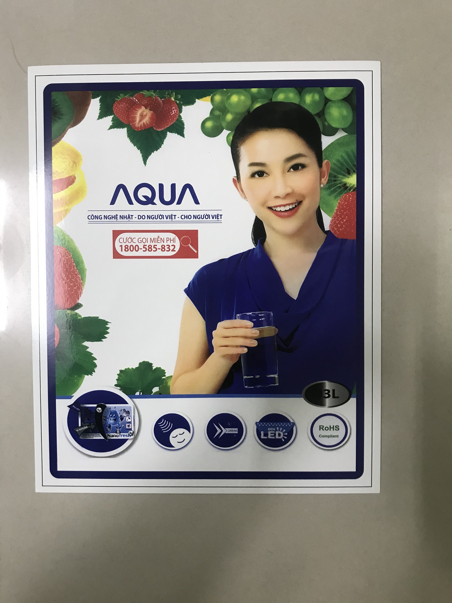 [HCM]Miếng dán tủ lạnh mini Aqua  - Tem dán tủ lạnh mini Aqua (mẫu 1)