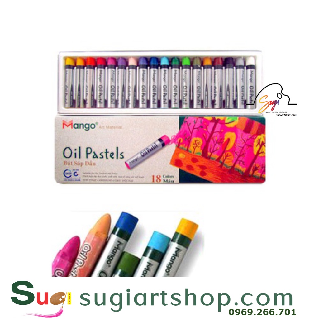 Bút Sáp Dầu Mango 18/24 Màu, Mango Oil Pastels
