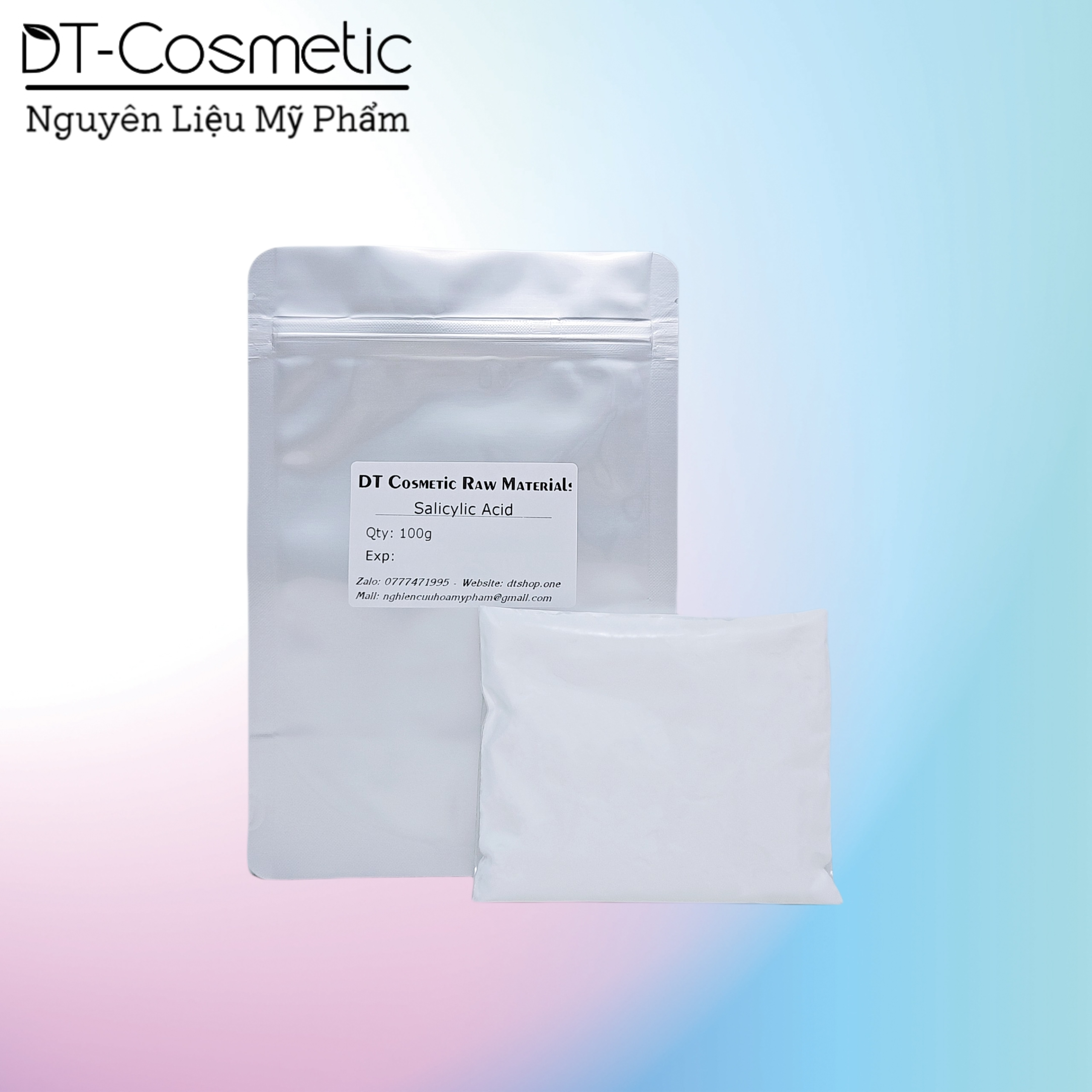 100g/1kg salicylic acid - hoạt chất cho da dầu mụn - nguyên liệu mỹ phẩm