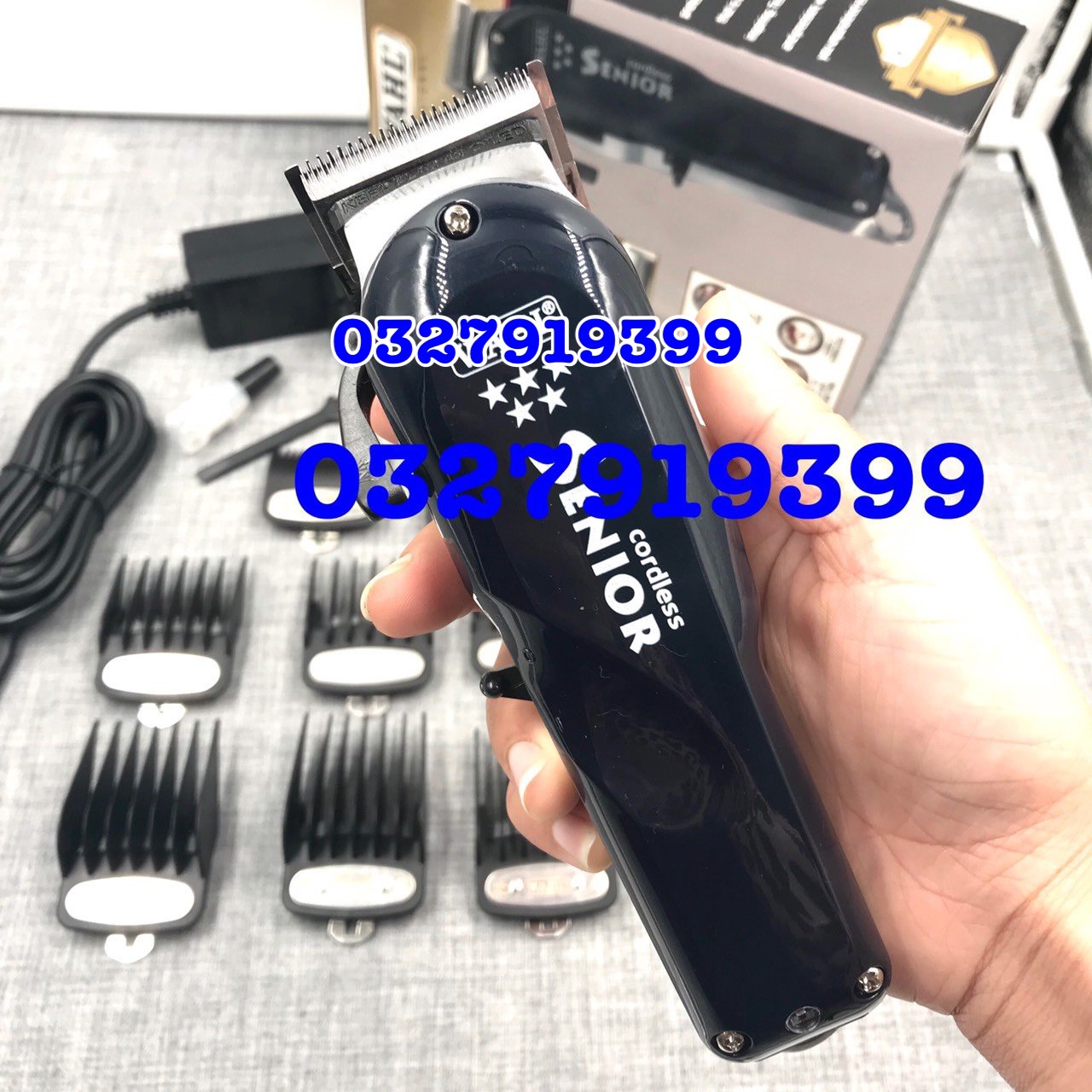 WAHLL Senior Tông Đơ Cắt Tóc Lưỡi Kép Mài Chuốt Cao Cấp Pin 2200mAh Dùng 4h Liên Tục Kèm Bộ Cữ Gá Thép Chuyên Dụng