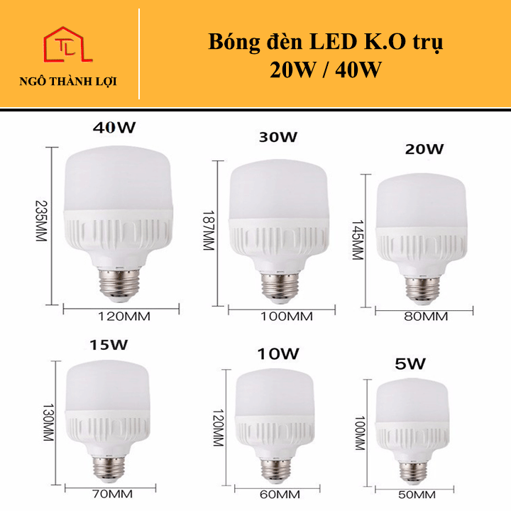 Bóng đèn LED K.O trụ 20W / 40W