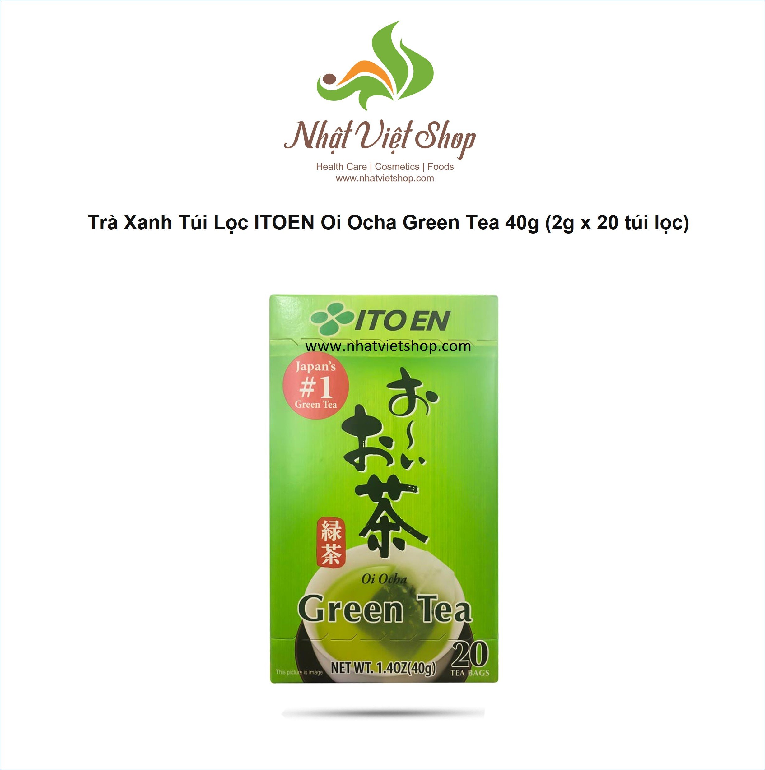 Trà xanh túi lọc itoen oi ocha green tea 40g