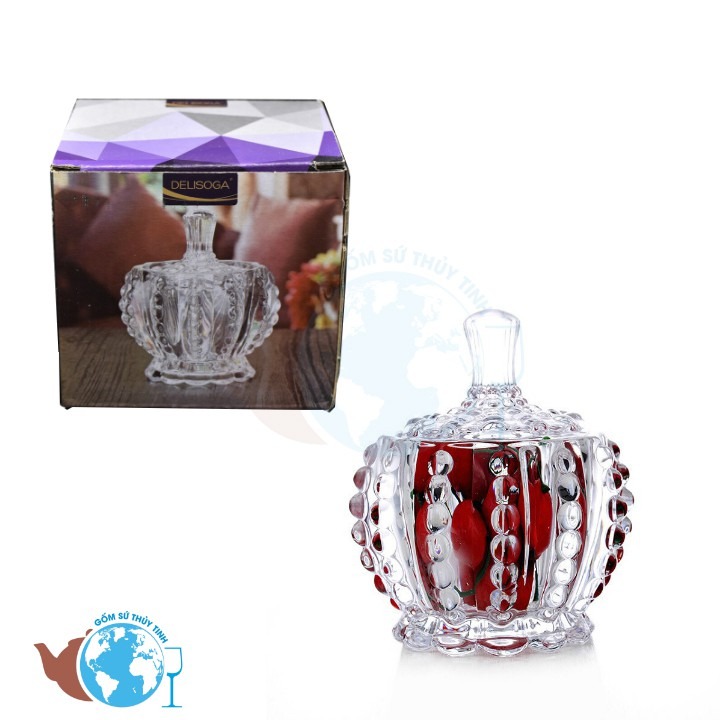 Thố mứt thủy tinh cao cấp khía DELI DST1028