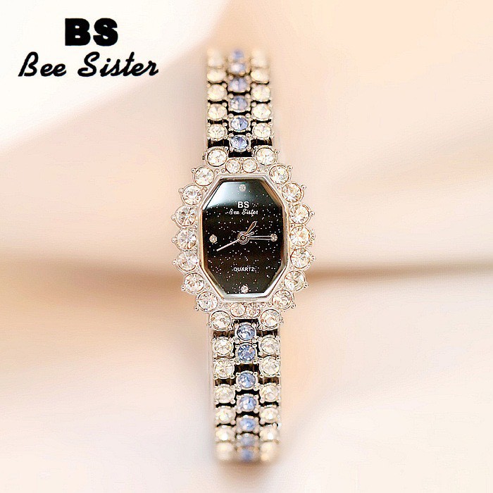 Đồng hồ thời trang nữ bs bee b1 dây kim loại đính đá siêu đẹp ba14