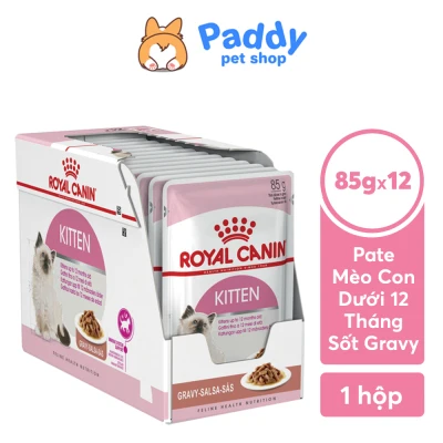 [HCM][Hộp 12 Gói] Pate Cho Mèo Con Royal Canin Kitten Gravy Dạng Sốt (85g)