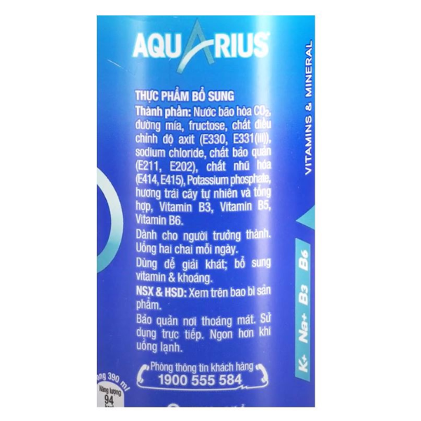 [Siêu thị WinMart] -Nước uống thể thao Aquarius chai 390ml