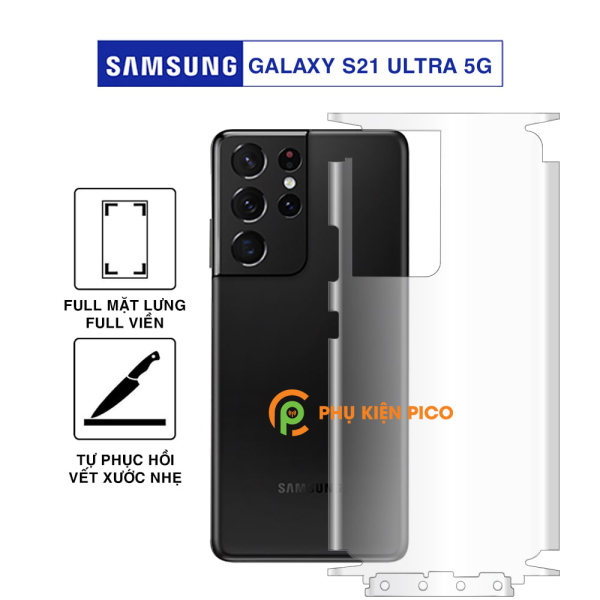 Dán lưng Samsung S21 Ultra 5G full viền dẻo trong suốt PPF tự phục hồi vết xước - Dán lưng Samsung Galaxy S21 Ultra 5G