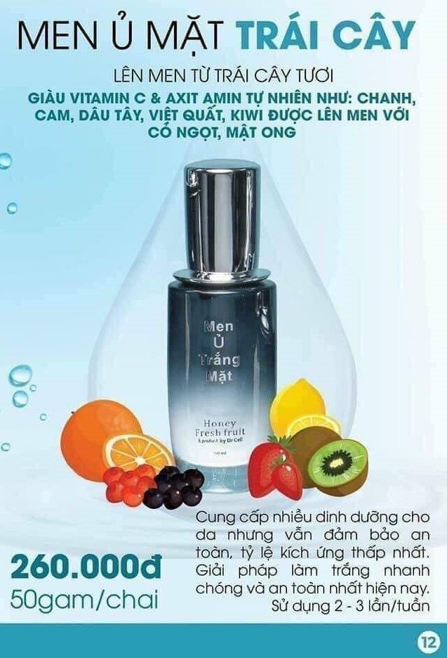 Men Ủ Trắng Mặt Dr Cell 50g kích trắng nhả nắng hỗ trợ mờ thâm nám