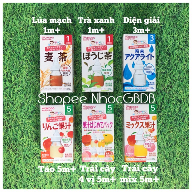 Trà Wakodo cho bé (Nhật Bản) - Lúa mạch 8 gói 1m+