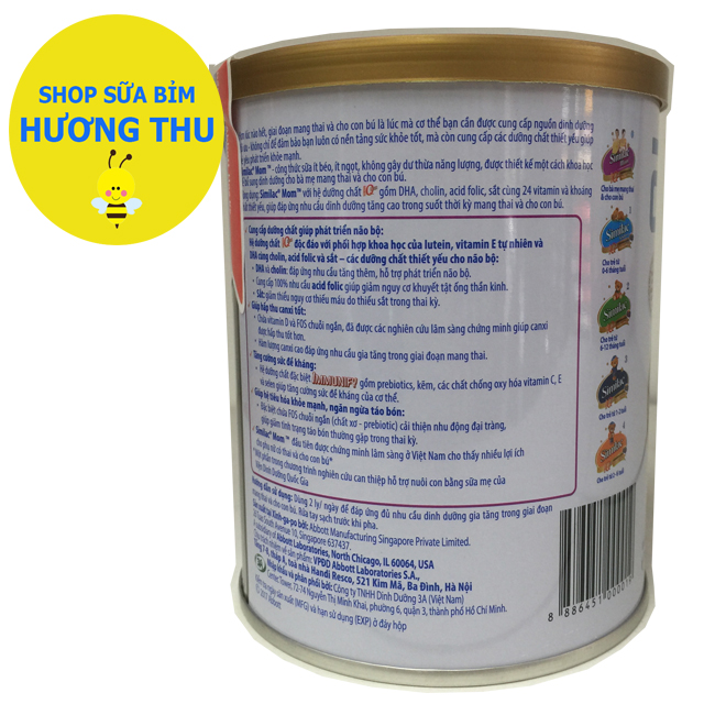 Sữa bột Similac mom hương vani lon 400g (cho Bà Mẹ mang thai và cho con bú)