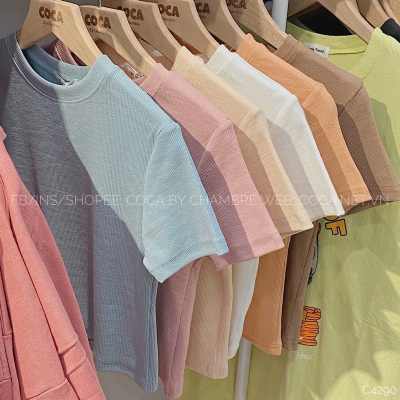 [C4290] Áo croptop thun gân ôm body nhiều màu (Có sẵn/ảnh thật)