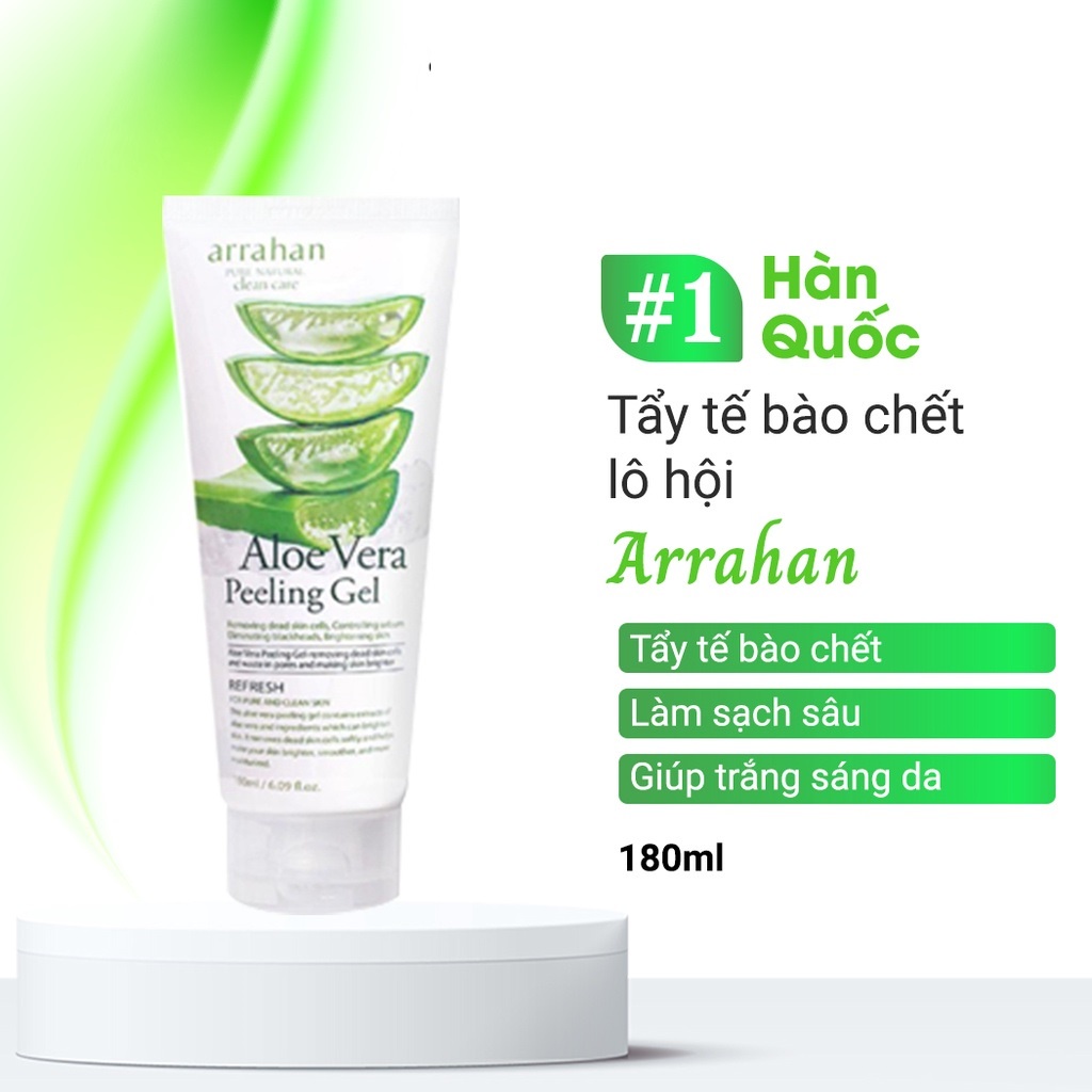 Tẩy da chết nha đam arrahan aloe vera peeling gel 180ml