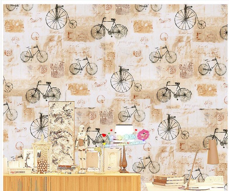 Cuộn 5m decal giấy dán tường - xe đạp