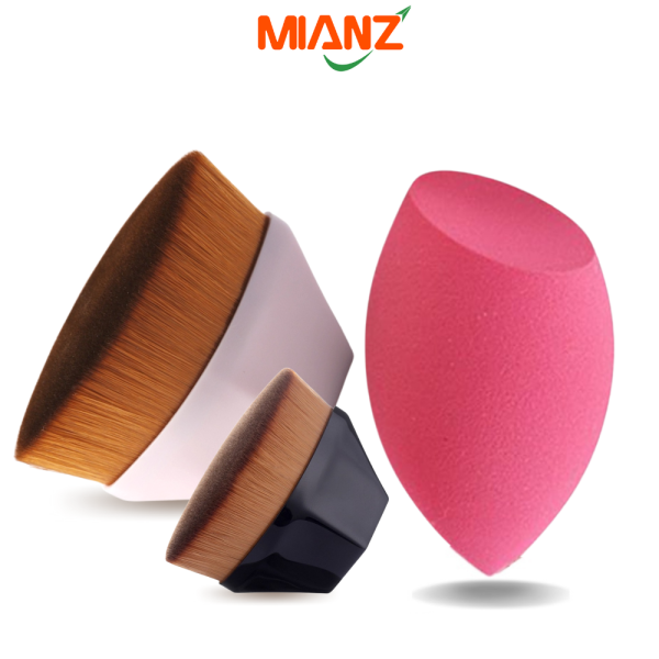 Bộ dụng cụ trang điểm cao cấp Mianz - Cọ tán nền lông dày mịn, mút đánh kem Mianz Group cao cấp
