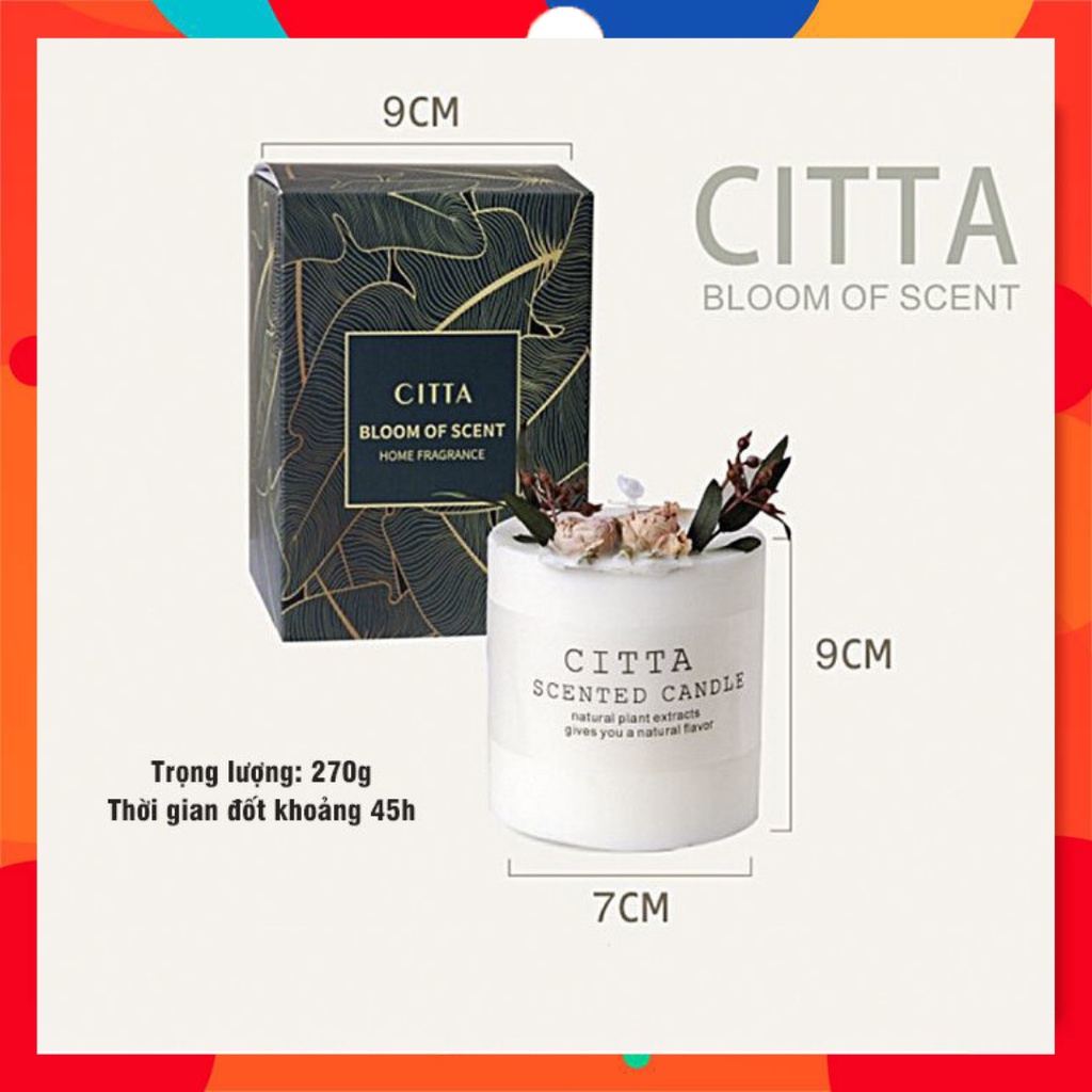 Nến thơm cao cấp hoa khô Citta - BST 4 mùa