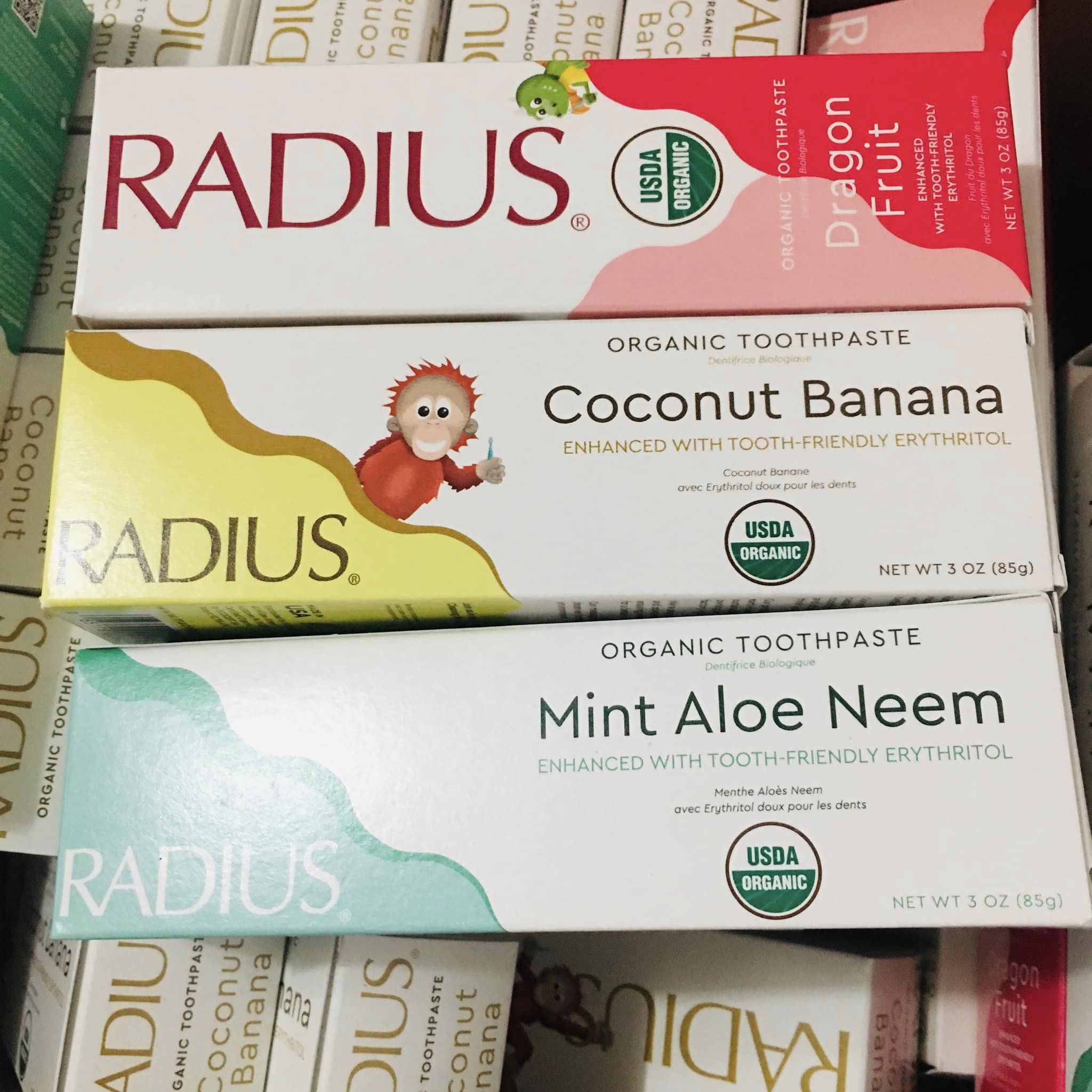 (hàng chuẩn)Kem Đánh Răng Hữu Cơ Radius Organic Toothpaste 85g (Trẻ Em & Người Lớn)