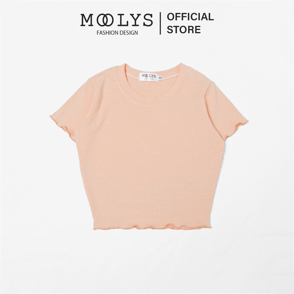Áo crop top thun gân đơn giản Moolys MC010