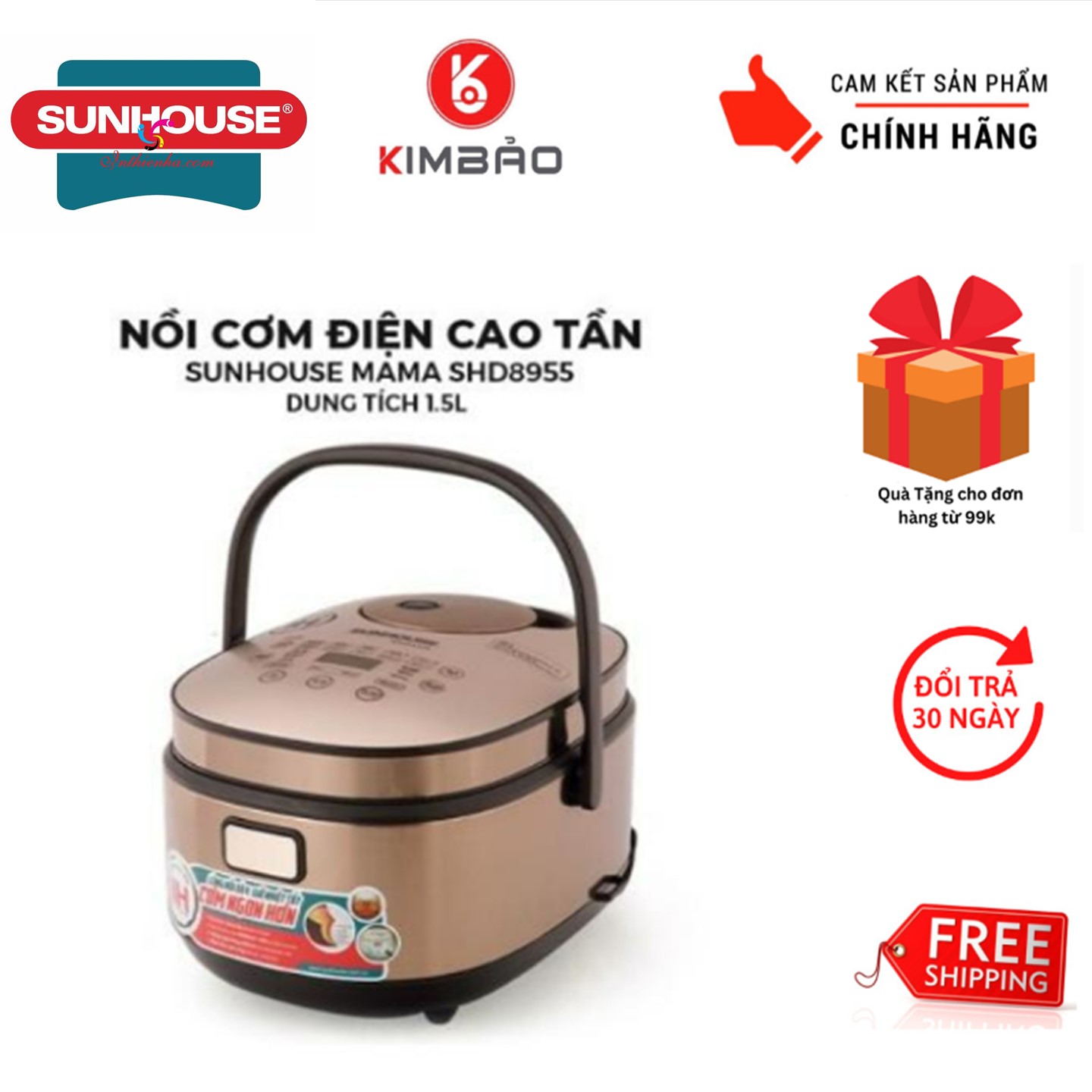 Nồi cơm điện tử 1.5L SUNHOUSE MAMA SHD8915
