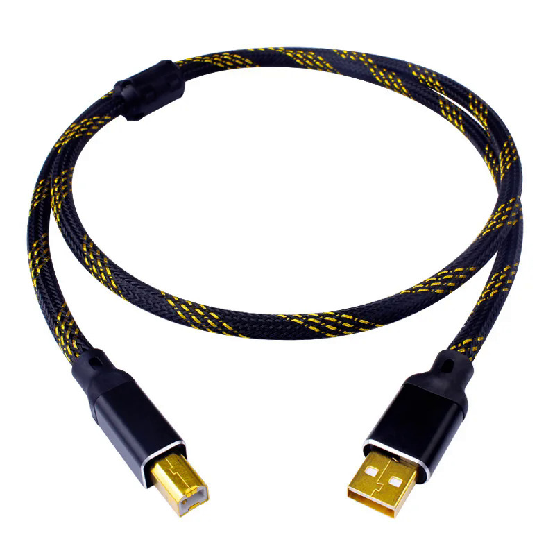 Yyaudio l-4e6s hifi cáp usb chất lượng cao usb cáp dữ liệu loại a để loại b hifi cáp dữ liệu cho dac ofc che chắn cáp âm thanh
