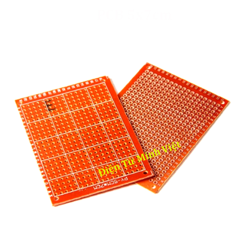 Combo 5 Tấm PCB Phíp Đồng Đục Lỗ 5x7Cm ( nâu ) Hàn mạch thủ công