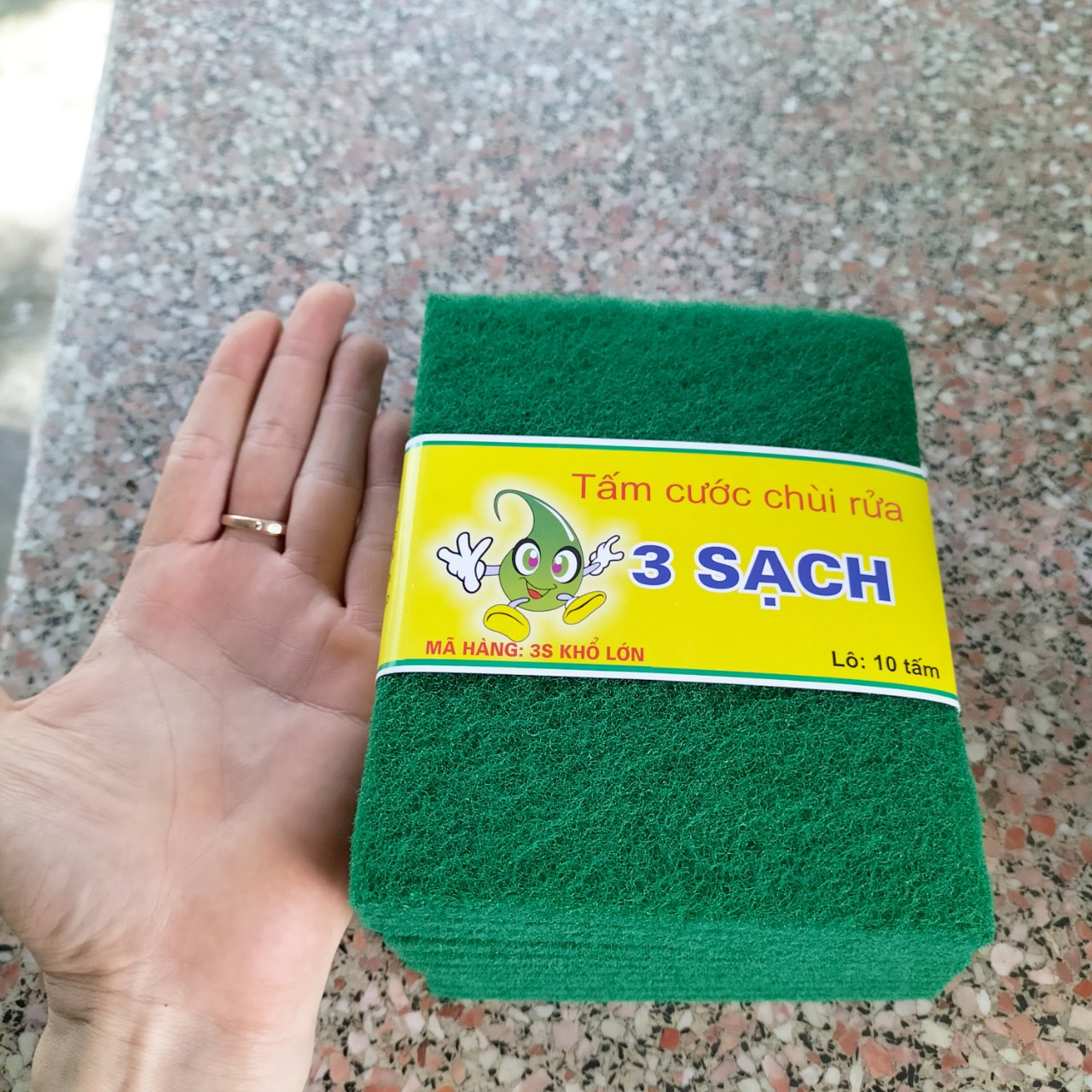 1 Miếng Cước Rửa Chén Xanh SIZE 15X12CM HCM