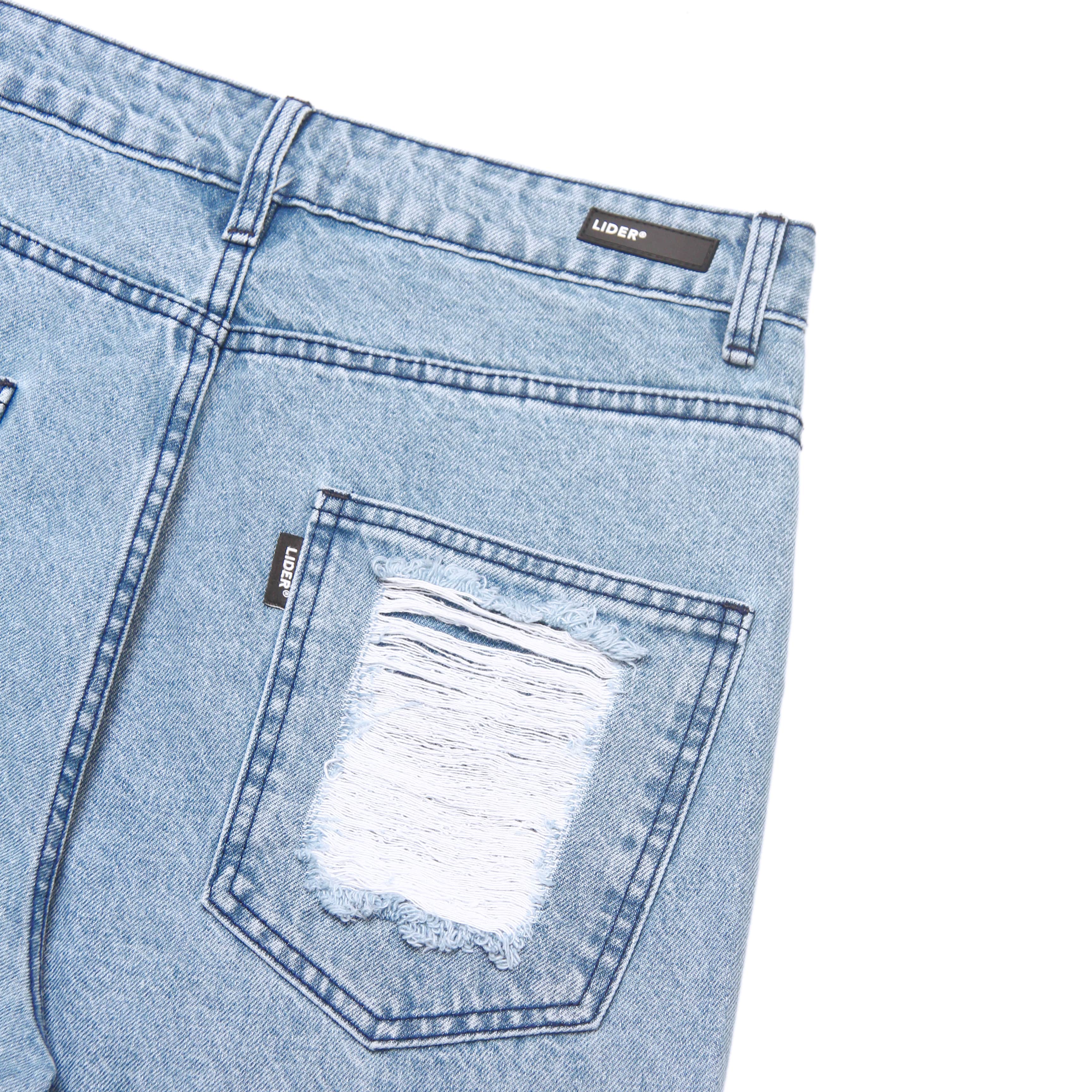 QUẦN JEANS CUSTOM CHARLIE RIPPED LOW-RISE JEANS - Light Blue